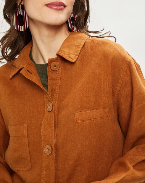 Veste 100% Lin Cruz cacao