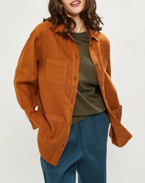 Veste 100% Lin Cruz cacao