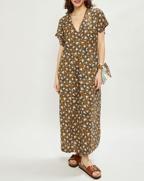 Bergamotte-Kleid Claire aus 100% Leinen