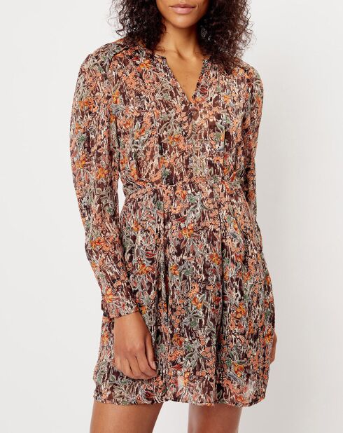 Alexa orangefarbenes bedrucktes Kleid