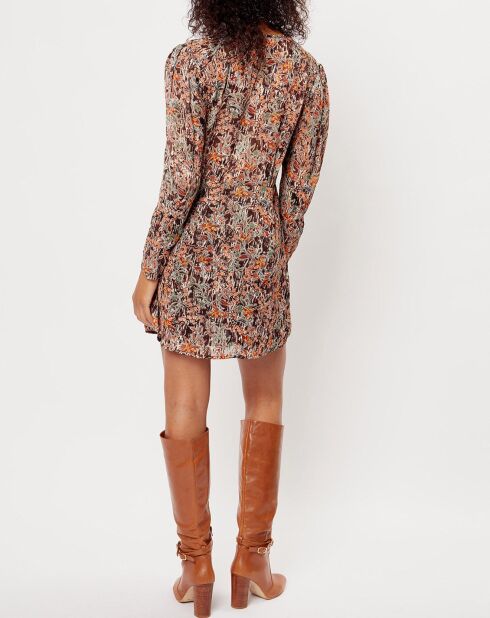 Alexa orangefarbenes bedrucktes Kleid