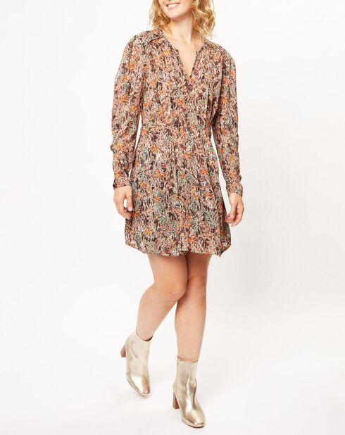 Alexa orangefarbenes bedrucktes Kleid