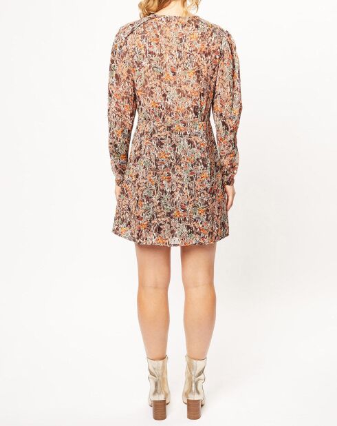 Alexa orangefarbenes bedrucktes Kleid