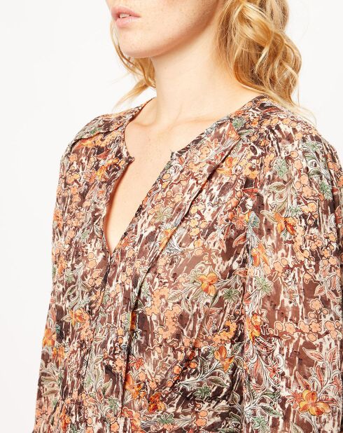 Alexa orangefarbenes bedrucktes Kleid