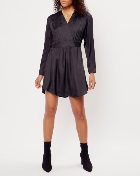 Robe satinée Naomie noire