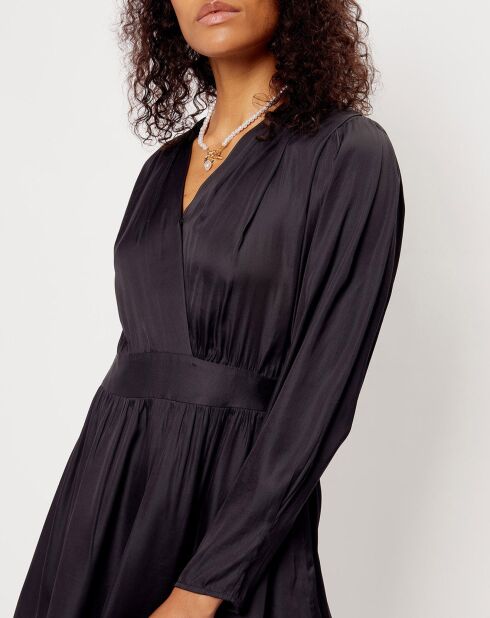 Robe satinée Naomie noire