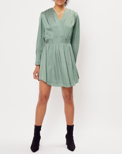 Robe satinée Naomie verte