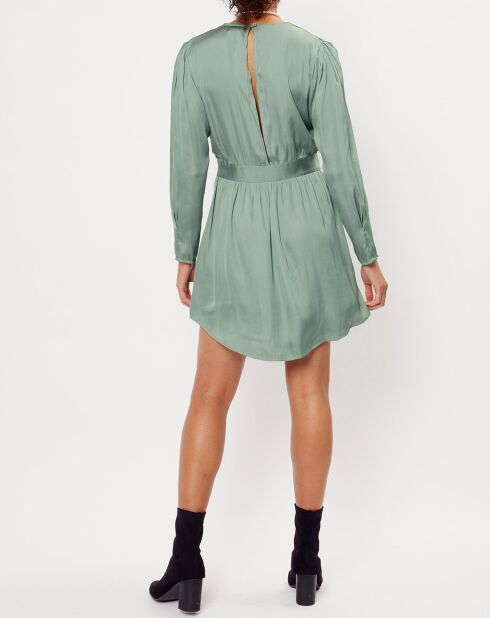 Robe satinée Naomie verte