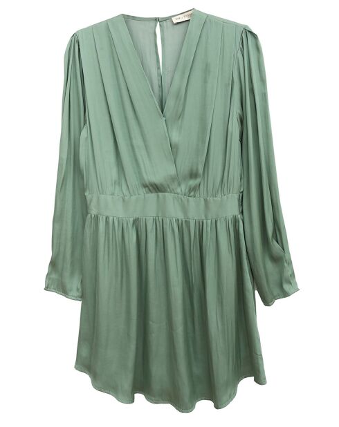 Robe satinée Naomie verte