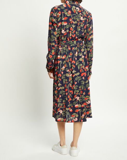 Robe Madeleine imprimée marine/multicolore