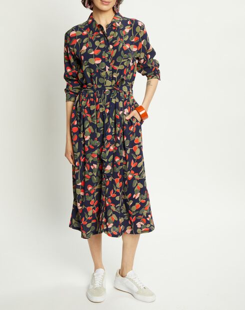 Robe Madeleine imprimée marine/multicolore