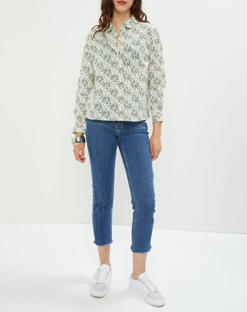 Magali shirt met Engelse groene opdruk