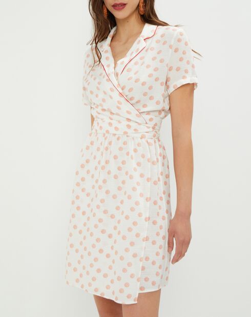 Robe Cindy à pois écrue
