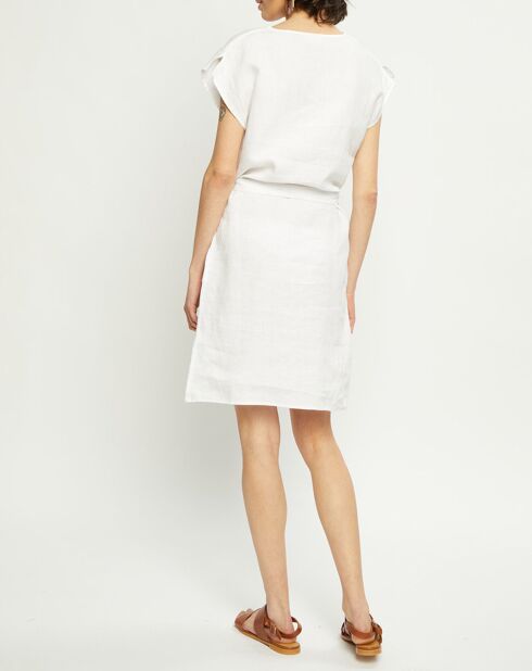 Robe 100% Lin Doriana blanche