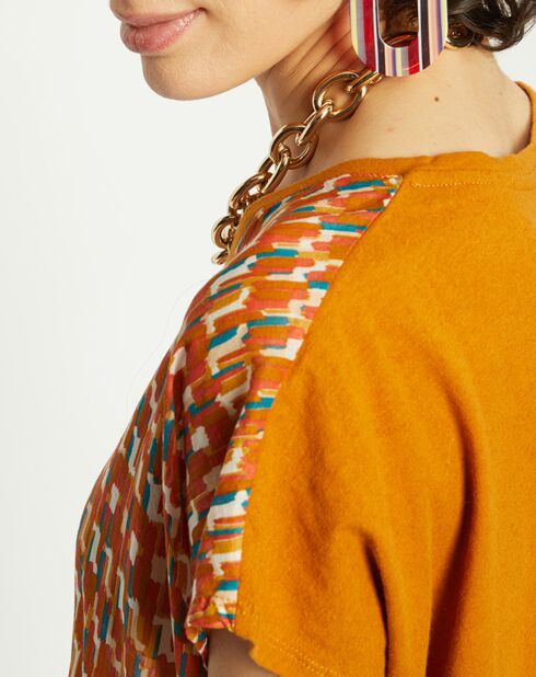 T-Shirt en Coton & Lin Isaline orange