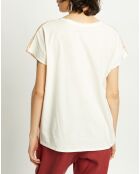 T-Shirt en Coton & Lin Isaline imprimé papaye