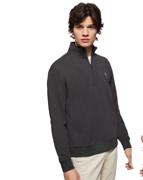 Sweat Rigby Go Neck Zipper  asphalte