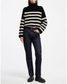 Pull en Laine & Cachemire Sydney rayure noir