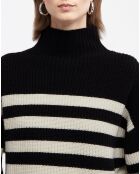 Pull en Laine & Cachemire Sydney rayure noir