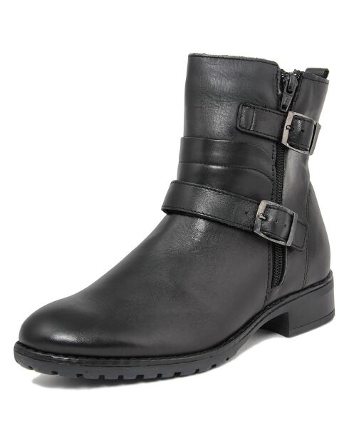 Boots en Cuir Tiphaine noires