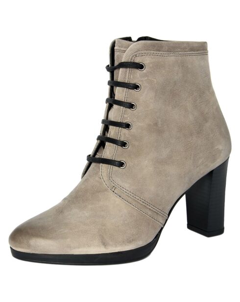 Bottines en Cuir Alice grises - Talon 8.5 cm