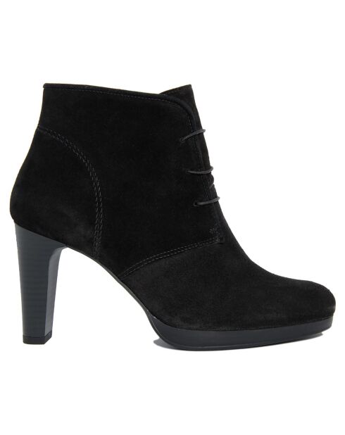 Bottines en Velours de cuir Marion noires - Talon 8.5 cm