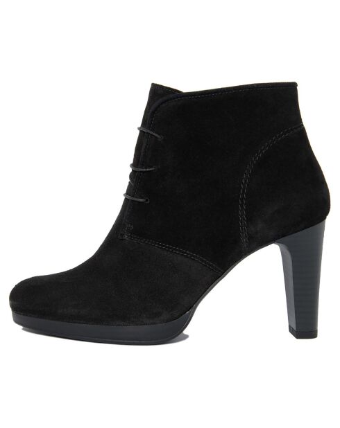 Bottines en Velours de cuir Marion noires - Talon 8.5 cm