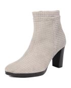 Bottines en Velours de cuir Elise gris/beige - Talon 8.5 cm