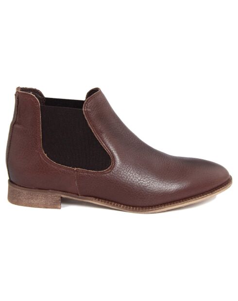 Chelsea Boots en Velours de cuir Marielle marron