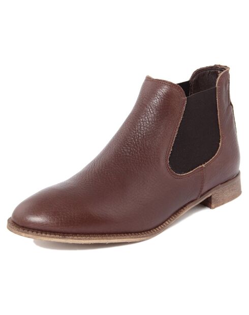 Chelsea Boots en Velours de cuir Marielle marron