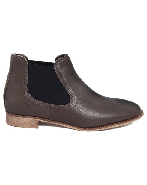 Chelsea Boots en Velours de cuir Marielle marron