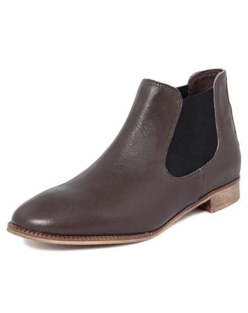 Chelsea Boots en Velours de cuir Marielle marron