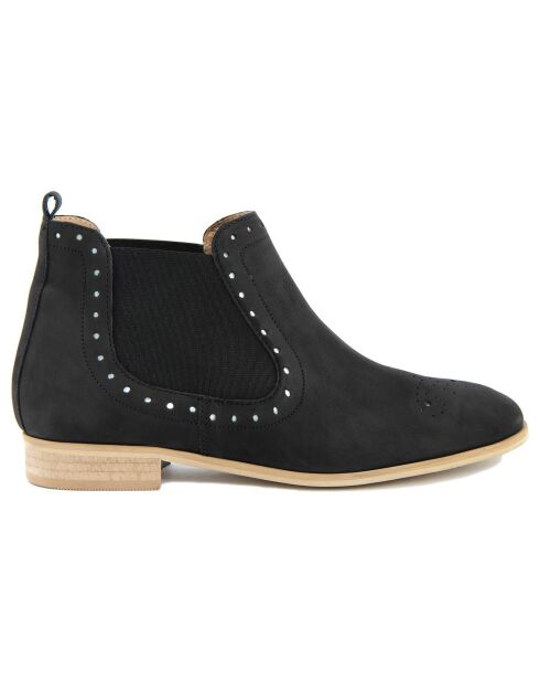 Chelsea Boots en Velours de cuir Angèle noires