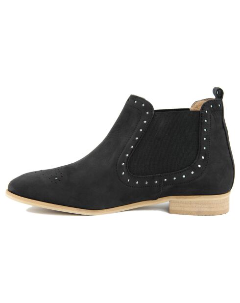 Chelsea Boots en Velours de cuir Angèle noires