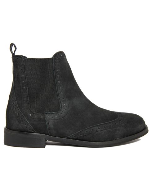 Chelsea Boots en Velours de cuir Marina noires