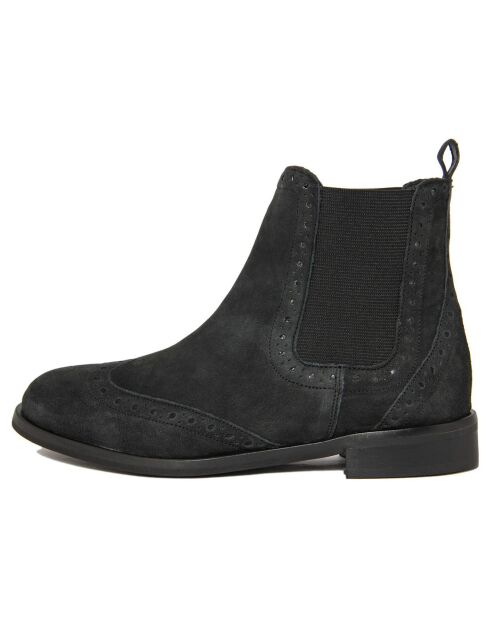 Chelsea Boots en Velours de cuir Marina noires