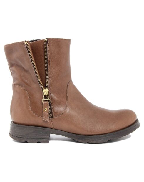 Boots en Cuir Mia marron