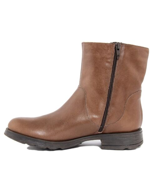 Boots en Cuir Mia marron