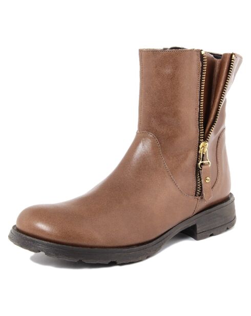 Boots en Cuir Mia marron