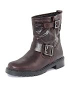 Boots en Cuir Juliette bordeaux