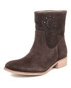 Boots en Velours de cuir Hilona marron