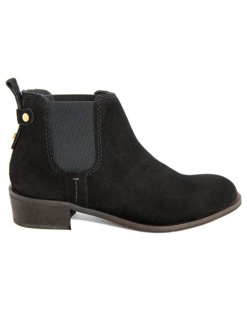 Chelsea Boots en Velours de cuir Clémence noires