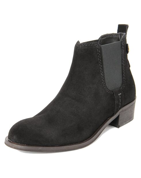 Chelsea Boots en Velours de cuir Clémence noires