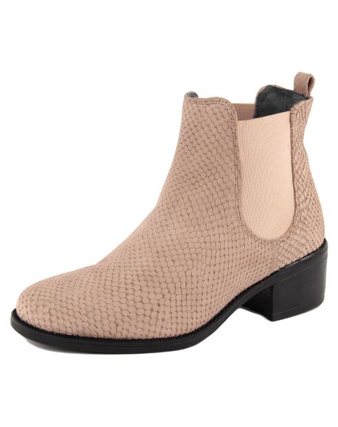 Chelsea Boots en Cuir Alizée roses