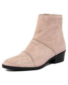 Boots en Velours de cuir Alix rose pâle