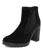 Bottines en Velours de cuir Tess noires - Talon 9 cm