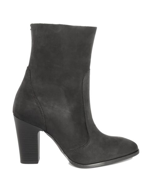 Bottines en Velours de cuir Eglantine noires - Talon 9 cm