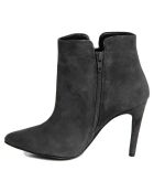 Bottines en Velours de cuir Sofia noires - Talon 10 cm