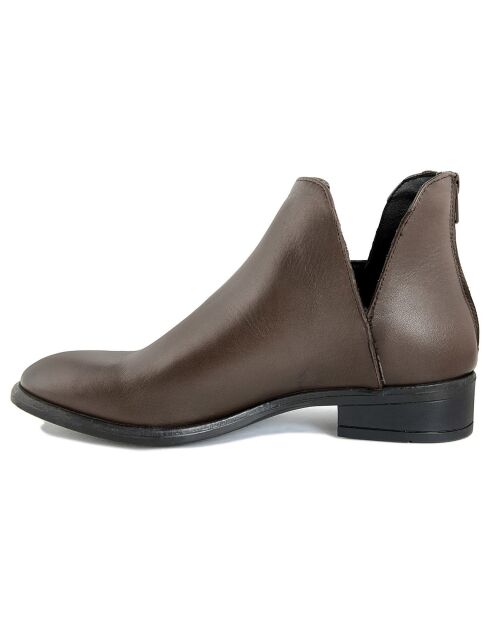 Boots en Cuir Elisa marron