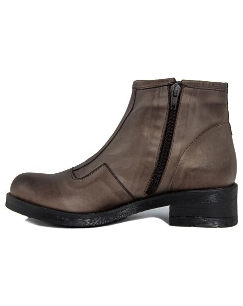 Boots en Cuir Alma marron